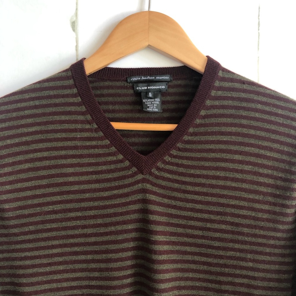 Club Monaco Striped Merino Wool Sweater - Picture 2 of 6